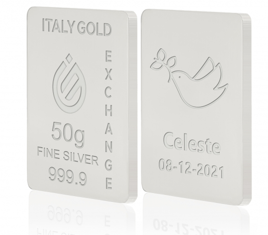 Lingot Argent Pur 50 g. pour Confirmation Italy Gold Exchange