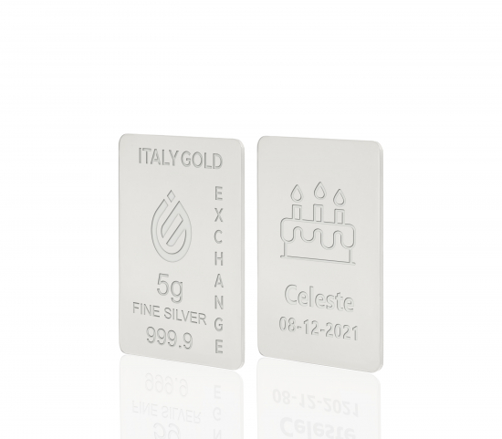 Lingotto Argento Puro 5 gr. per Compleanno  Italy Gold Exchange