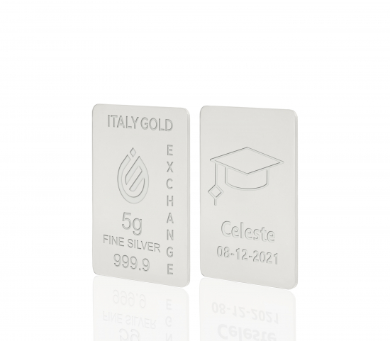 Lingotto Argento Puro 5 gr. per Laurea  Italy Gold Exchange