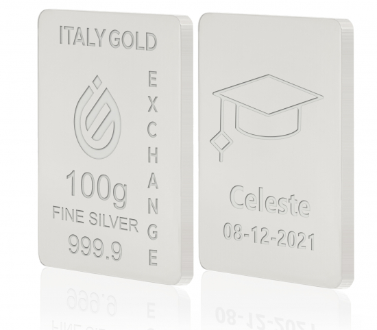 Lingote de Plata Pura 100 gr. para grado Italy Gold Exchange