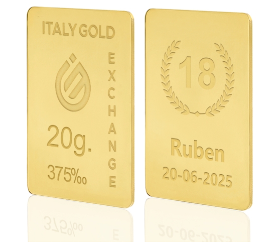 Lingotto Oro regalo per Compleanno 9 Kt da 20 gr. Italy Gold Exchange