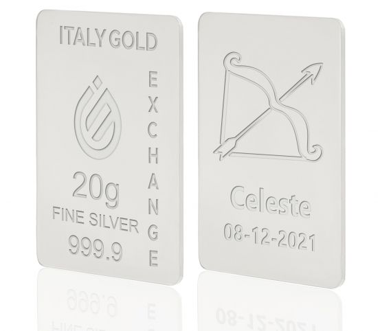 Silver ingots Star Signs - Sagittarius - 20gr Italy Gold Exchange