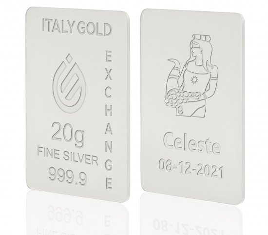 Lingot Argent Pur 20 g. Déesse de la chance  Italy Gold Exchange