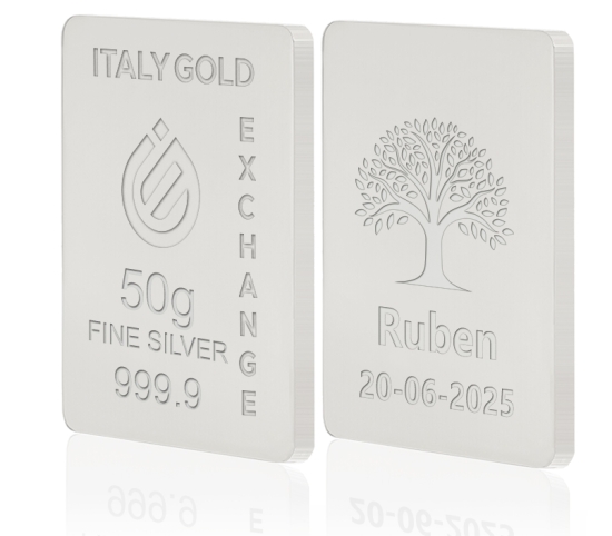 Reiner Silberbarren von 50 g IGE GOLD