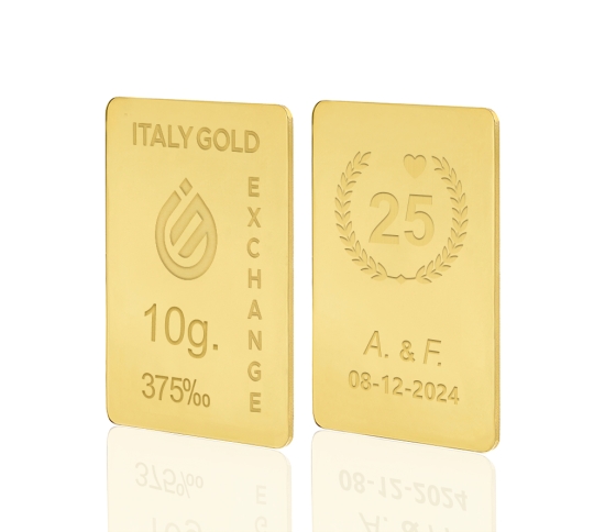 Lingot Or cadeau pour Anniversaire de Mariage 9 ct de 10 g.  IGE GOLD