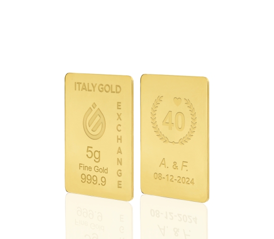 Lingot Or 24 ct de 5 g. pour Anniversaire de Mariage IGE GOLD