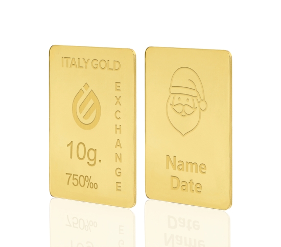 Lingot Or cadeau Noël 18 ct de 10 g.  Italy Gold Exchange