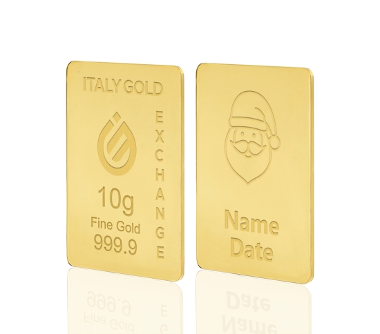 Gold ingot gift for Christmas - 24Kt - 10gr Italy Gold Exchange