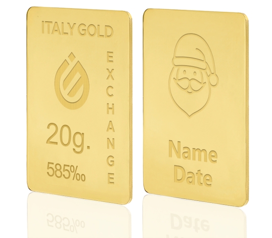 Gold ingot for Christmas - 14Kt - 20gr Italy Gold Exchange