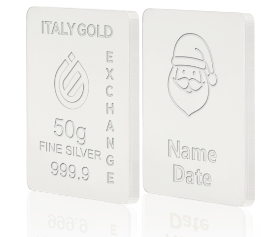 Silver ingot gift for Christmas - 50gr Italy Gold Exchange