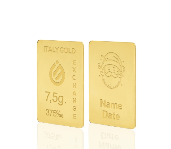 Gold ingot gift for Christmas - 9Kt - 7,5gr Italy Gold Exchange