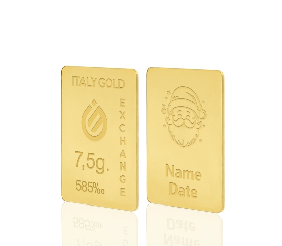 Lingote de oro de regalo de Navidad de 14 quilates de 7,5 g. IGE GOLD