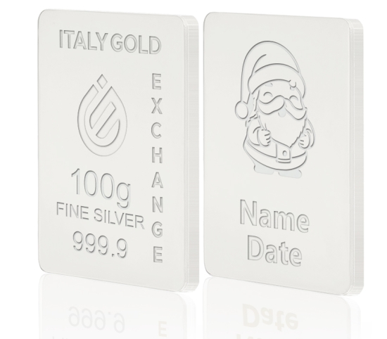 Silver ingot gift for Christmas - 100gr Italy Gold Exchange