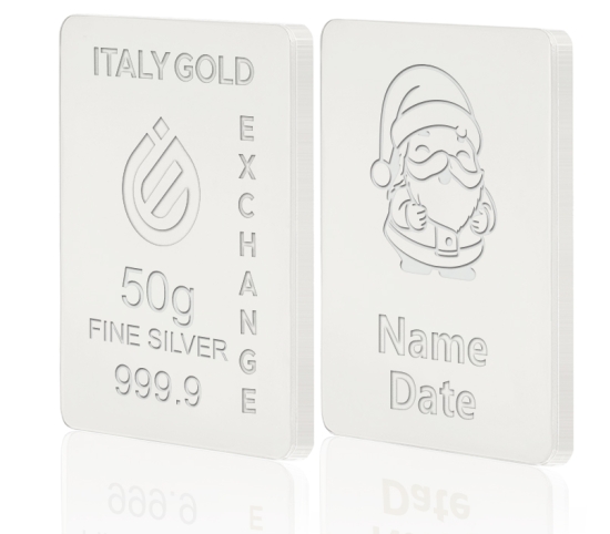 Silver ingot gift for Christmas - 50gr Italy Gold Exchange