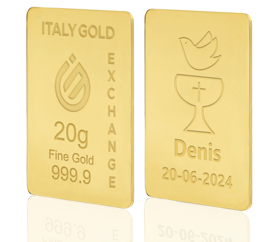 Lingotto Oro 24Kt da 20 gr. per Battesimo  Italy Gold Exchange