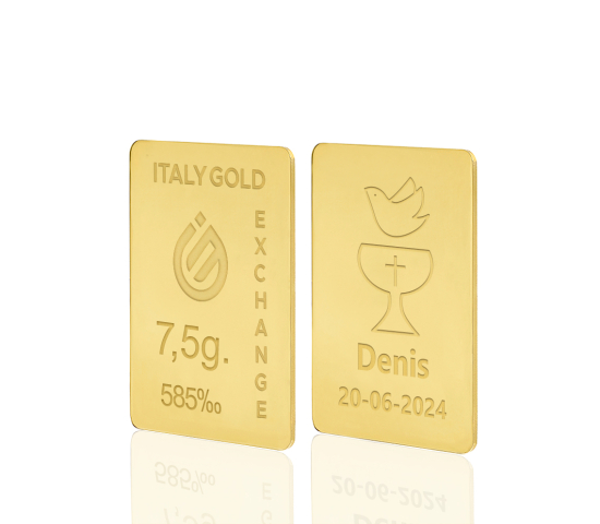 Lingotto Oro 14Kt da 7,5 gr. per Battesimo  Italy Gold Exchange