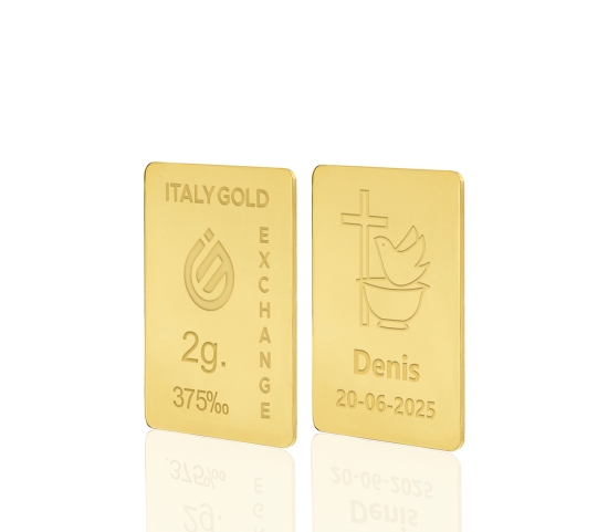 Lingotto Oro regalo per Battesimo 9 Kt da 2 gr. Italy Gold Exchange