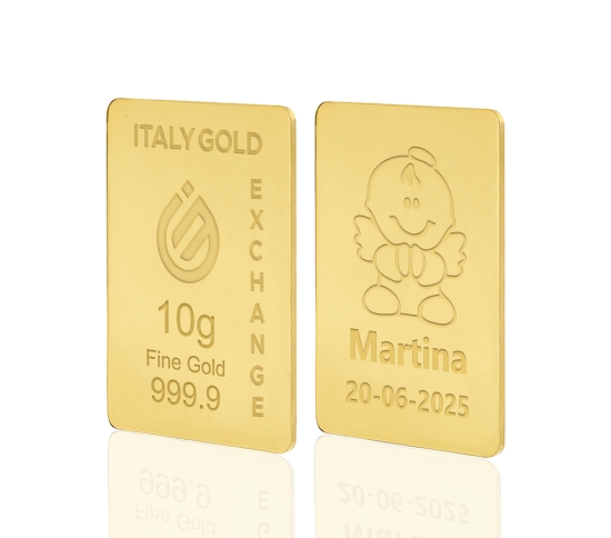 Lingotto Oro 24Kt da 10 gr. per Battesimo  IGE GOLD