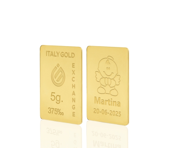 Lingot Or cadeau pour Baptême 9 ct de 5 g.  Italy Gold Exchange