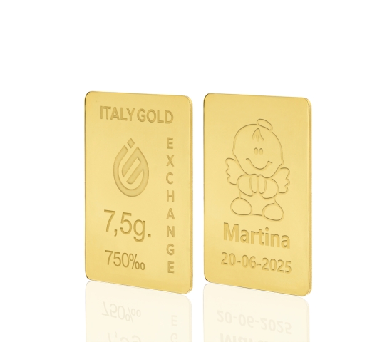 Lingot Or 18 ct de 7,5 g. pour Baptême  Italy Gold Exchange