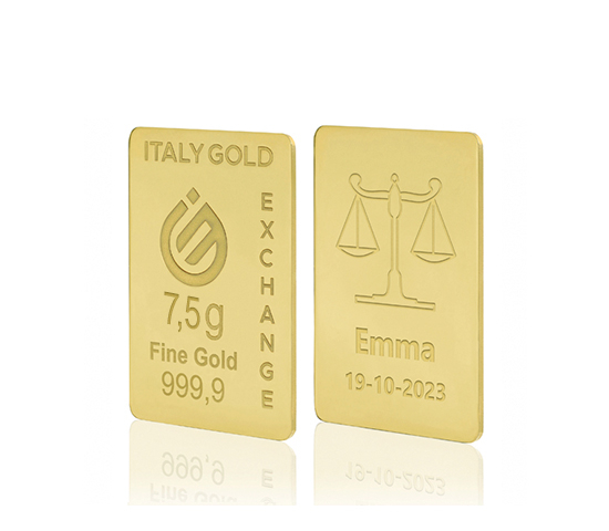 Gold ingots Star Signs - Libra - 24Kt - 7,5gr IGE GOLD