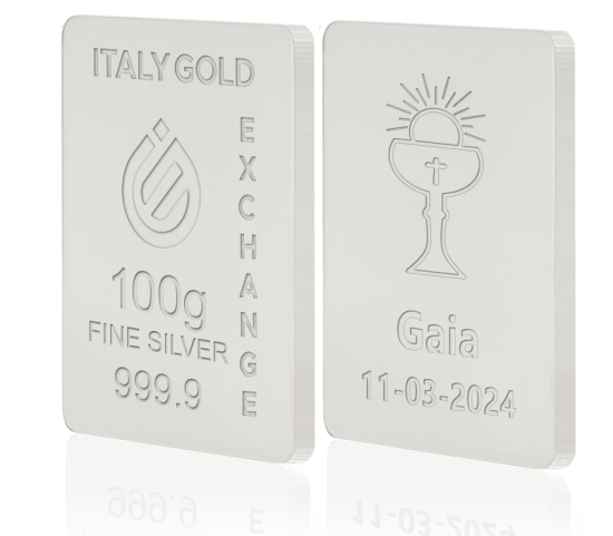 Silver ingot 100gr - Holy Communion IGE GOLD