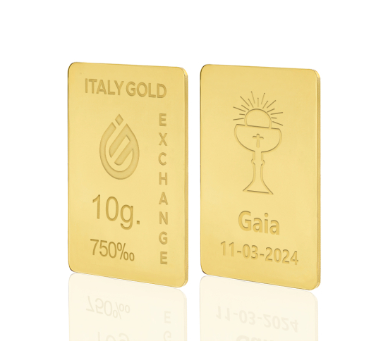 Lingotto Oro regalo per Comunione 18 Kt da 10 gr. Italy Gold Exchange