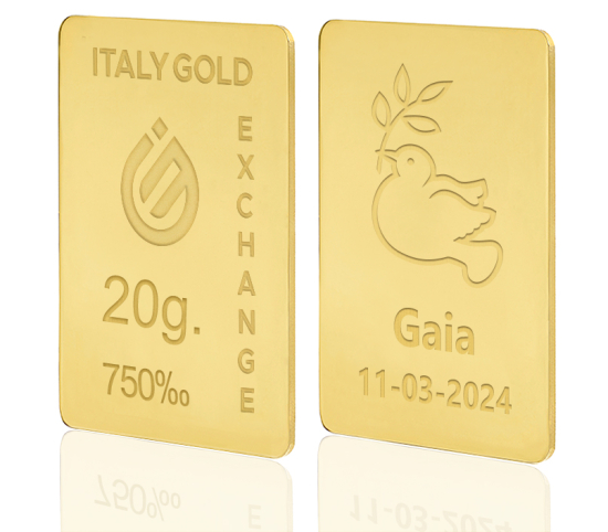 Lingot Or cadeau pour Communion 18 ct de 20 g.  Italy Gold Exchange