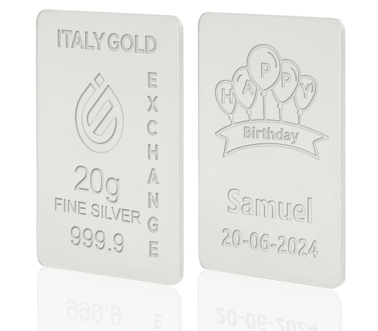 Lingot Argent Pur 20 g. pour Anniversaire IGE GOLD