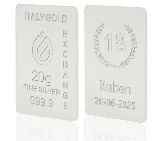 Lingot Argent Pur 20 g. pour Anniversaire IGE GOLD