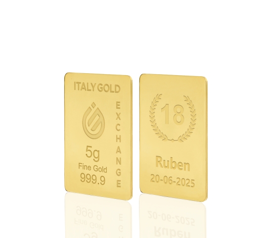 Lingot Or 24 ct de 5 g. pour Anniversaire IGE GOLD