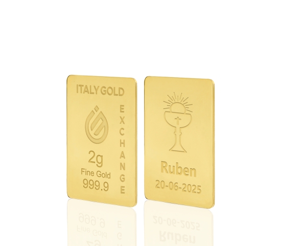 Lingotto Oro 24Kt da 2 gr. per Comunione  IGE GOLD