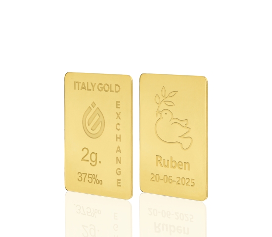 Lingotto Oro regalo per Comunione 9 Kt da 2 gr. Italy Gold Exchange