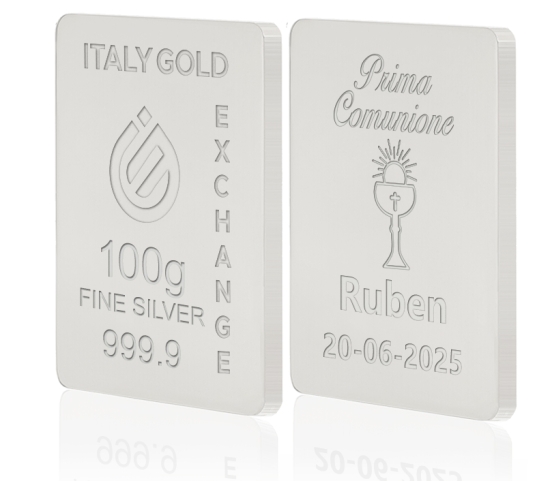 Silver ingot 100gr - Holy Communion Italy Gold Exchange