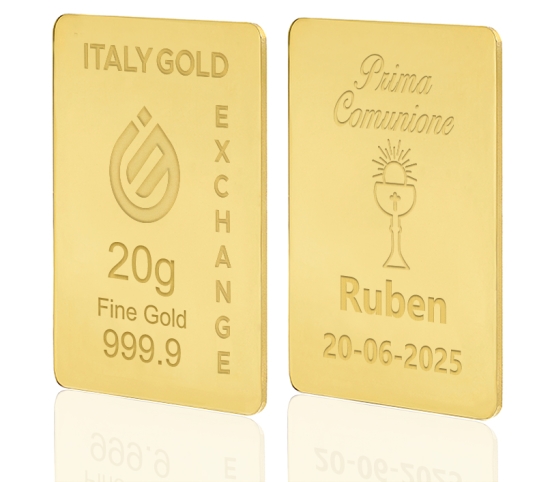 Lingotto Oro 24Kt da 20 gr. per Comunione  IGE GOLD