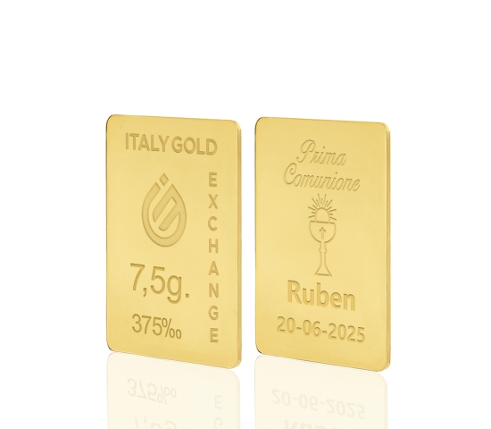 Lingot Or cadeau 9 ct de 7,5 g. pour Communion IGE GOLD