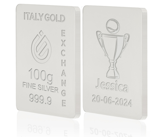 Lingot Argent Pur 100 g. vainqueur de la coupe de tennis IGE GOLD