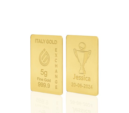 Lingot Or 24 ct de 5 g. vainqueur de la coupe de tennis IGE GOLD