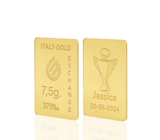 Lingotto Oro regalo 9Kt da 7,5 gr.  coppa vincitore tennis IGE GOLD