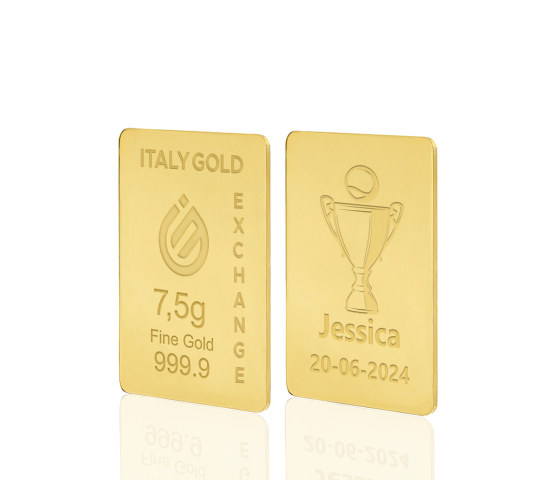 Lingotto Oro 24Kt da 7,5 gr.  coppa vincitore tennis Italy Gold Exchange