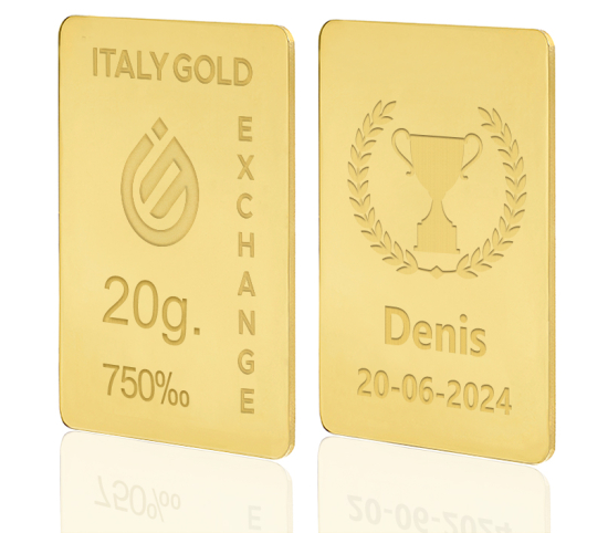 Lingot Or sport vainqueur de la coupe 18 ct de 20 g.  Italy Gold Exchange