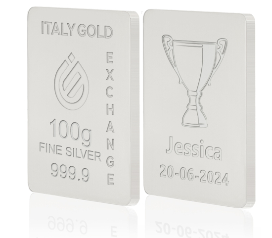 Lingot Argent Pur 100 g. vainqueur de la coupe Italy Gold Exchange