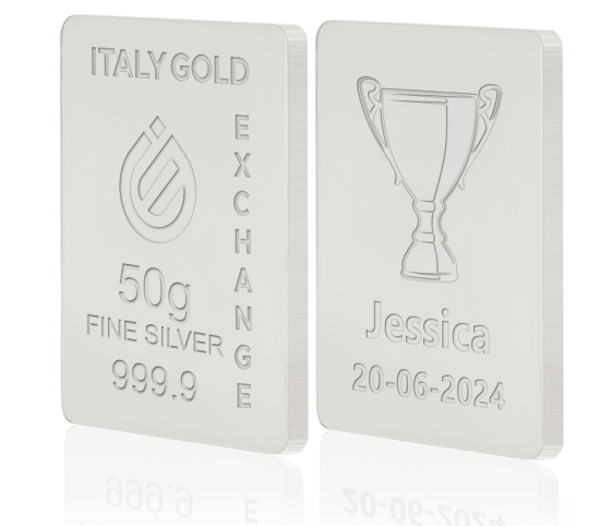 Lingot Argent Pur 50 g. vainqueur de la coupe Italy Gold Exchange