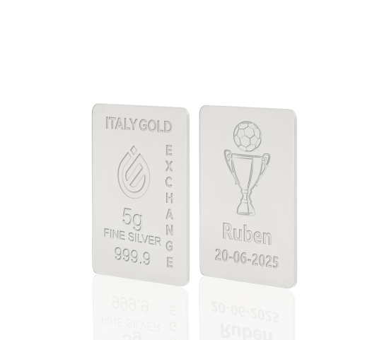 Lingot Argent Pur 5 g. coupe de football  Italy Gold Exchange