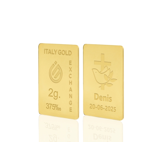 Lingotto Oro regalo per Cresima 9 Kt da 2 gr. Italy Gold Exchange