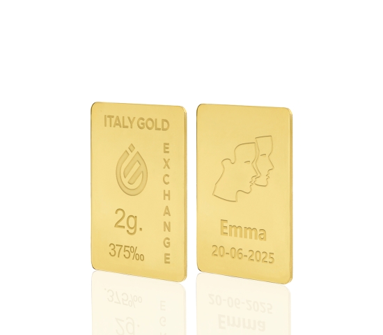 Gold ingots Star Signs - Gemini- 9Kt - 2gr Italy Gold Exchange