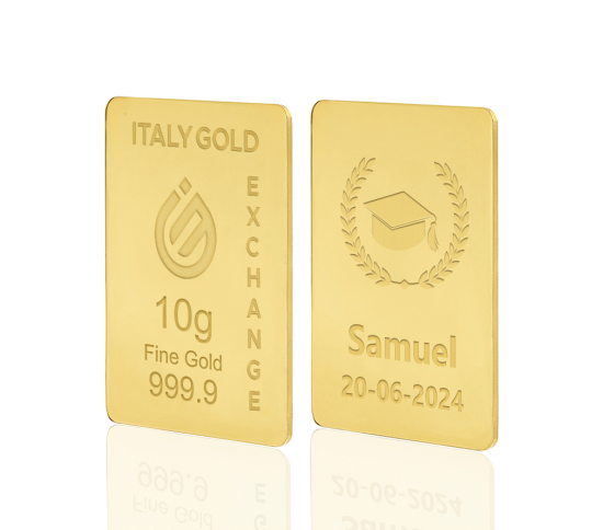 Lingotto Oro 24Kt da 10 gr. per Laurea  Italy Gold Exchange