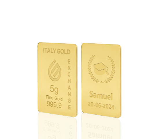 Lingot Or 24 ct de 5 g. pour Diplôme Italy Gold Exchange