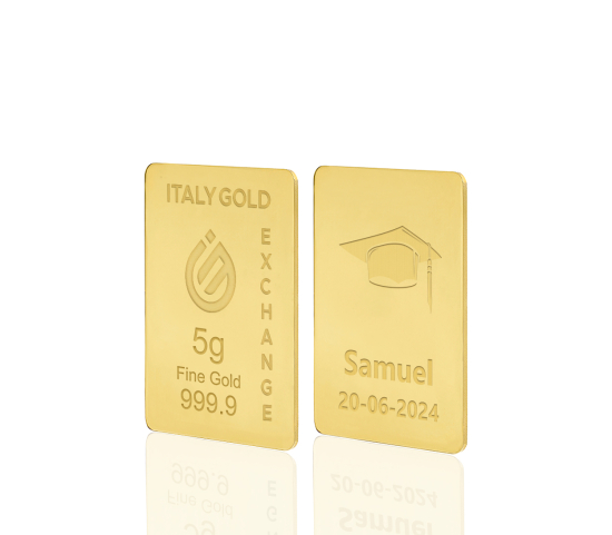 Lingot Or 24 ct de 5 g. pour Diplôme Italy Gold Exchange