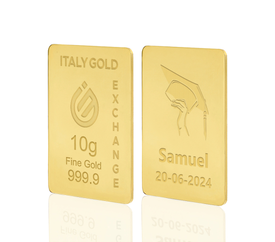 Lingotto Oro 24Kt da 10 gr. per Laurea  Italy Gold Exchange